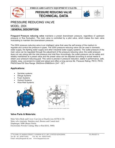 PRESSURE REDUCING  VALVE