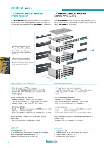 19"OSI PreCONNECT®HDCS-G2 DISTRIBUTION PANELS