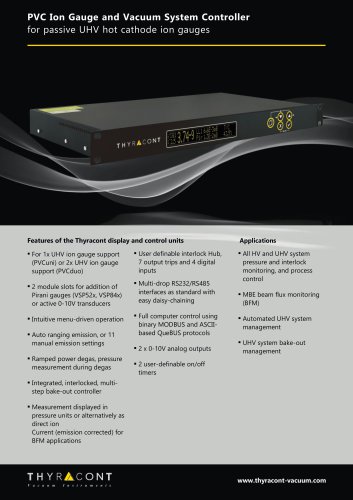 PVC Ion gauge and vacuum system controller