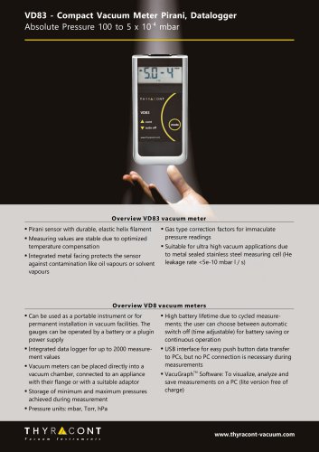 VD83 Compact Vacuum Meter