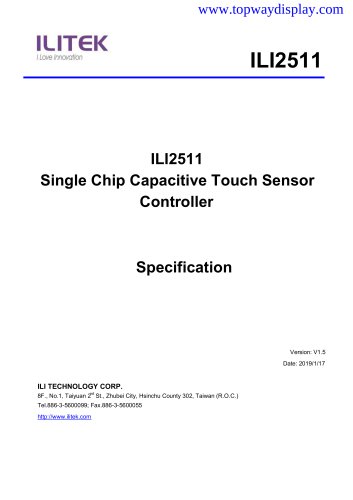 ILITEK ILI2511 Single Chip Capacitive Touch Sensor Controller