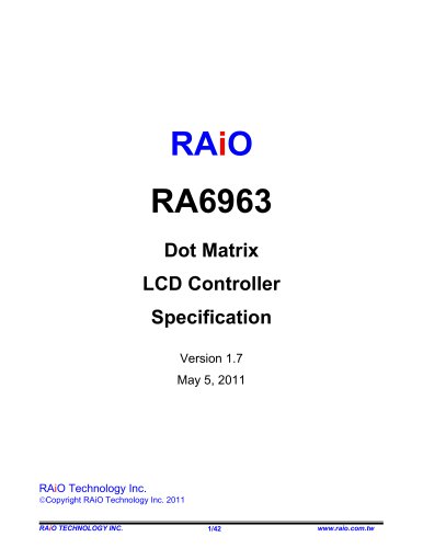 Raio RA6963 LCD Controller