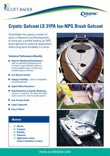 Crystic Gelcoat LS 31PA ISO-NPG Brush Gelcoat