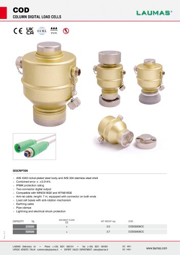 COD COLUMN DIGITAL LOAD CELLS