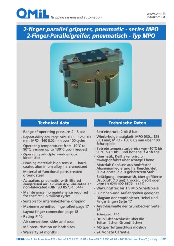 2-finger parallel grippers, pneumatic - series MPO