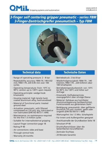 3-finger self centering gripper pneumatic - series FBM
