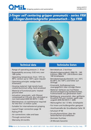 3-finger self centering gripper pneumatic - series FRM