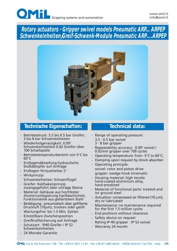 ARPER - ARP Rotary actuators - ARPEP Gripper swivel model