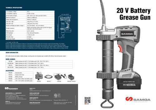 20 V BATTERY GREASE GUN