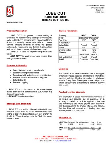 LUBE-CUT™ Dark Bulk Cutting/Tapping Oil (51000)