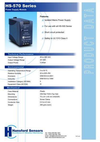 HS 570 Series Power Supply Module