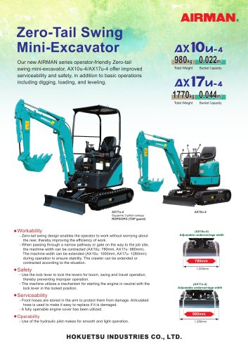 Mini Excavator AX10u / AX17u