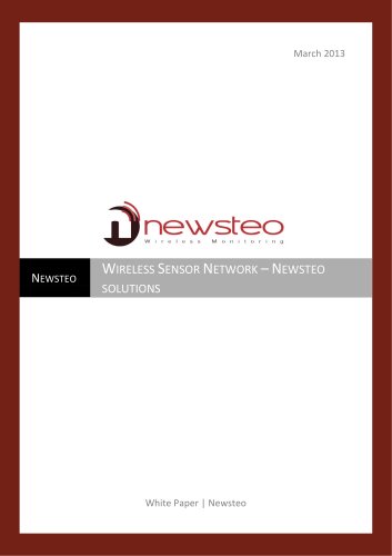 White Paper - WIRELESS SENSOR NETWORK ?NEWSTEO SOLUTIONS