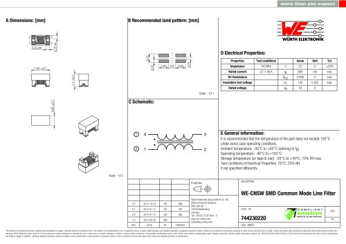 WE-CNSW SMD Common Mode Line Filter