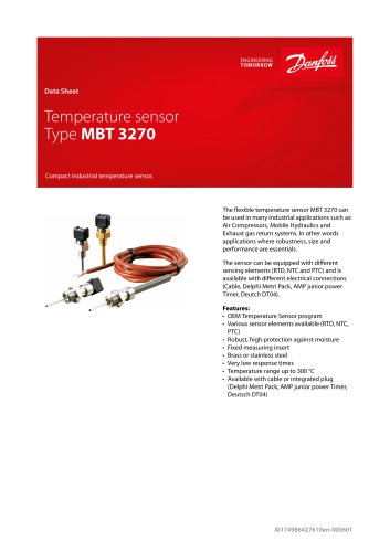 Temperature sensor Type MBT 3270