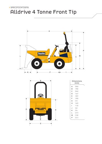 4 tonne 4Wheel drive compact dumper