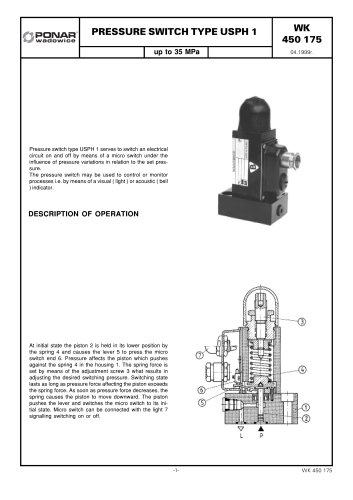 PRESSURE SWITCH TYPE USPH 1