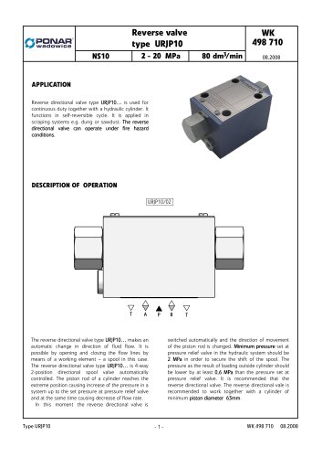 Reverse valve type URJP10