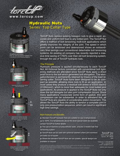 TORCUP HYDRAULIC NUTS TOP COLLAR