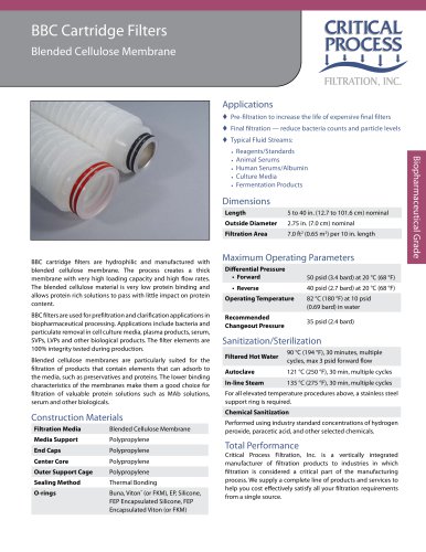 Biopharm Blended Cellulose Cartridge Filters