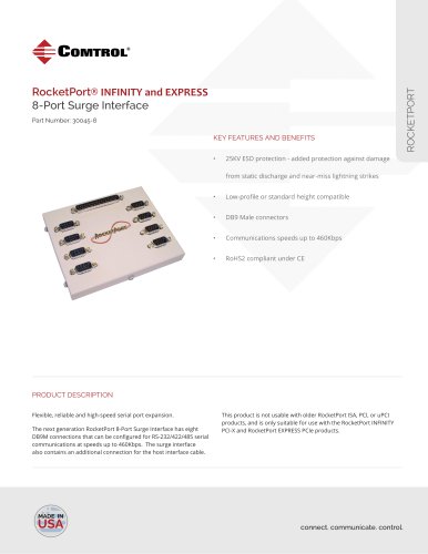 RocketPort 8-Port DB9M Surge Interface