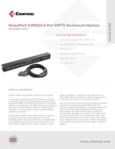 RocketPort® EXPRESS 8-Port SMPTE Rackmount Interface