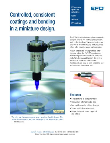 Controlled, consistent coatings and bonding in a miniature design