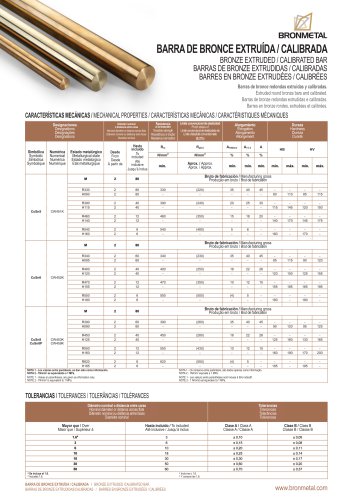 BRONZE EXTRUDED / CALIBRATED BAR