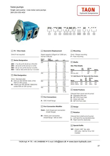 Hydraulic rotary vane pump - single pum