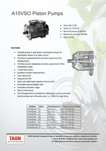 Variable piston pump