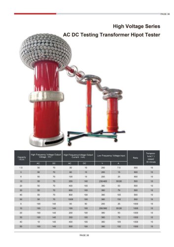 AC DC Testing Transformer Hipot Tester