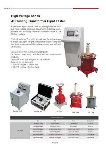 AC Testing Transformer Hipot Tester