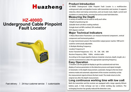 Huazheng HZ-4000D Underground Cable Pinpoint Fault Locator High-Accuracy Cable Fault Detector