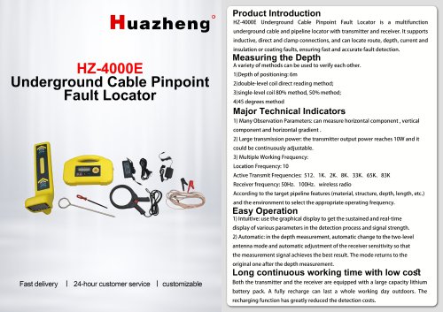 Huazheng HZ-4000E Underground Cable Pinpoint Fault Locator Professional Cable Fault Location Equipment