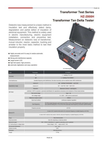 HZ-2000H Transformer Tan Delta Tester