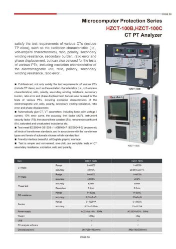HZCT-100B HZCT-100C CT PT Analyzer