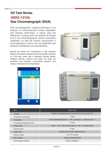HZGC-1212A Gas Chromatograph(DGA)