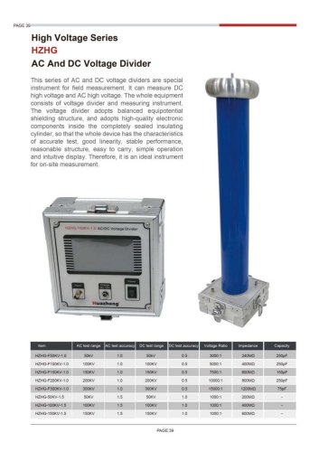 HZHG AC and DC Voltage Divider