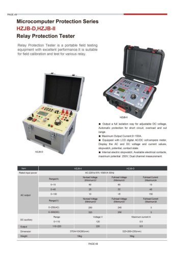 HZJB-D HZJB-II Relay Protection Tester