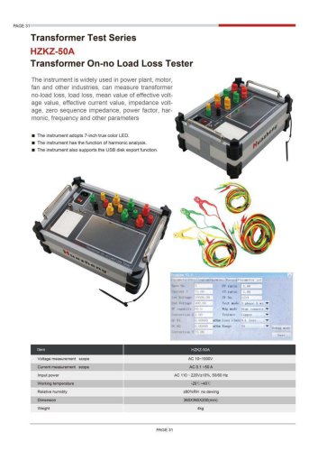 HZKZ-50A Transformer On-no Load Loss Tester