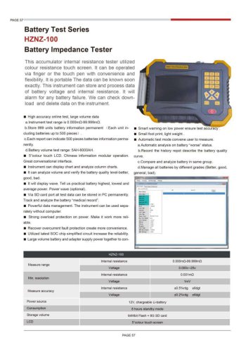 HZNZ-100 Battery Impedance Tester
