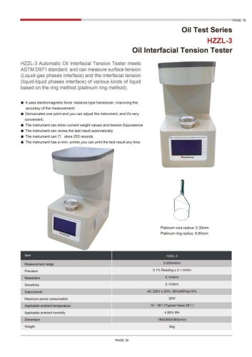 HZZL-3 Oil Interfacial Tension Tester