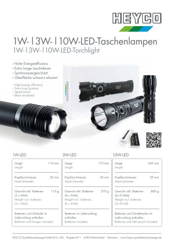 1W-|3W-|10W-LED-Torchlight