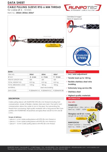 CABLE PULLING SLEEVE RTG