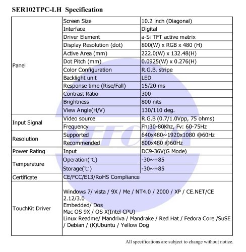 SER102TPC-LH-Spec