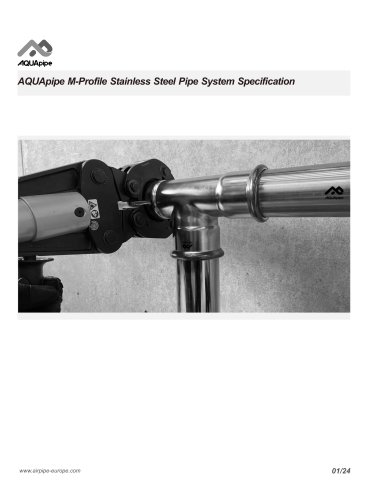 AQUApipe M-Profile Stainless Steel Pipe System Spécification