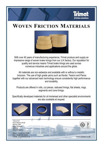 Woven Friction Materials