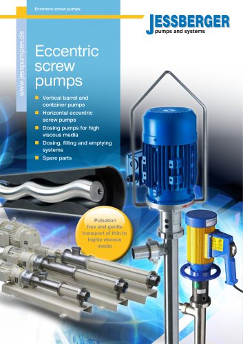 Vertical and horizontal eccentric screw pumps