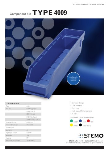 Component bin TYPE 4009