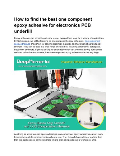 Epoxy-Based Chip Underfil and COB Encapsulation Materials